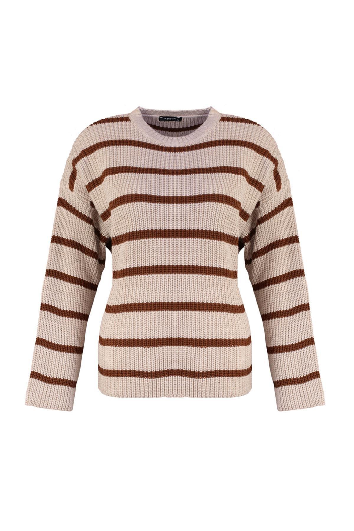 Beige Shift Plus Size Sweater, , large image number 5