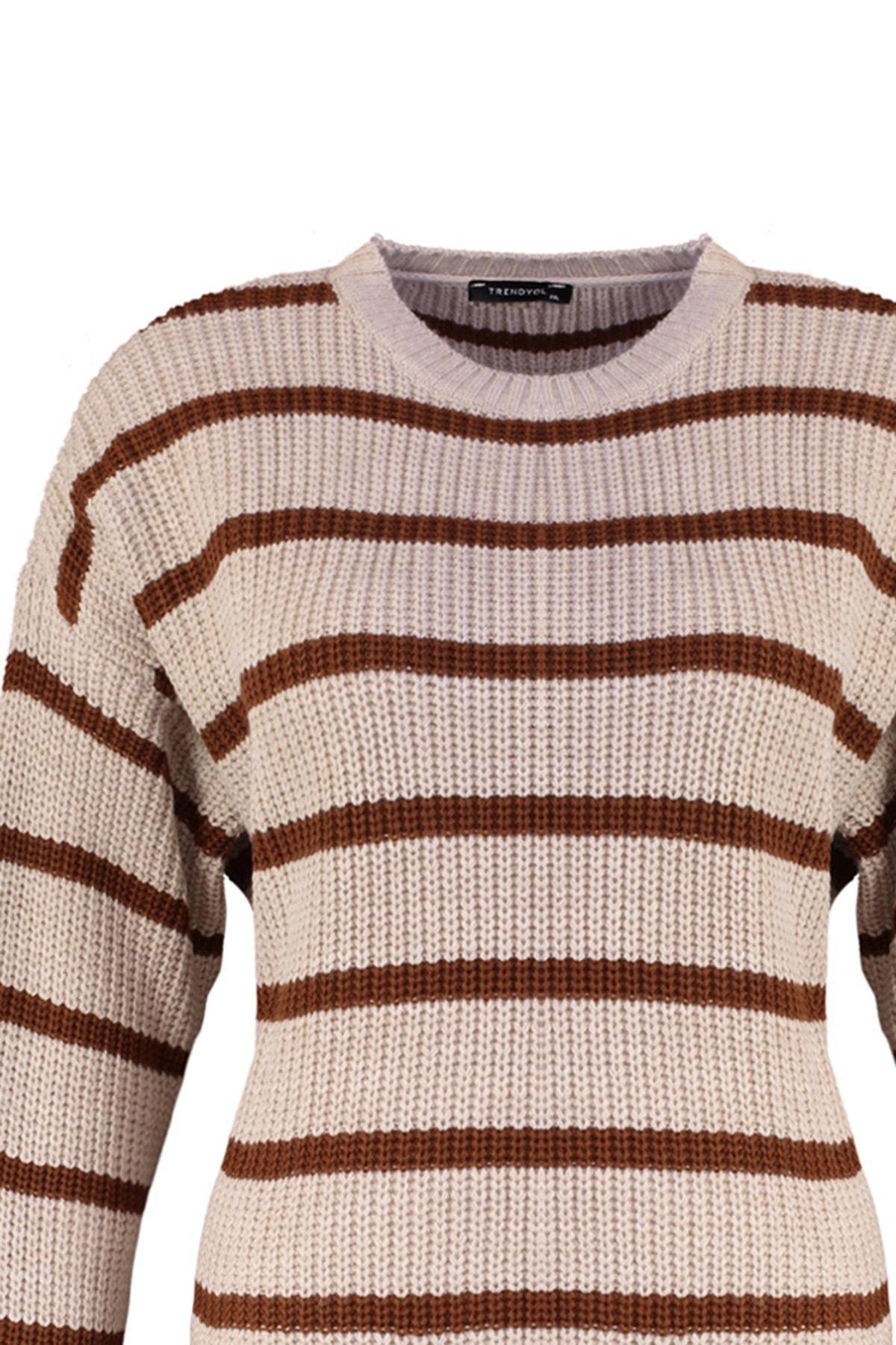 Beige Shift Plus Size Sweater, , large image number 7