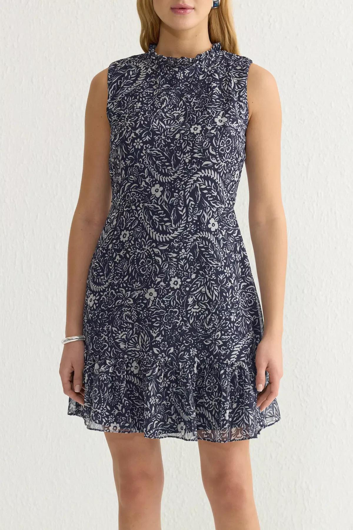 Grey A-Line Lined Chiffon Mini Dress, , large image number 3