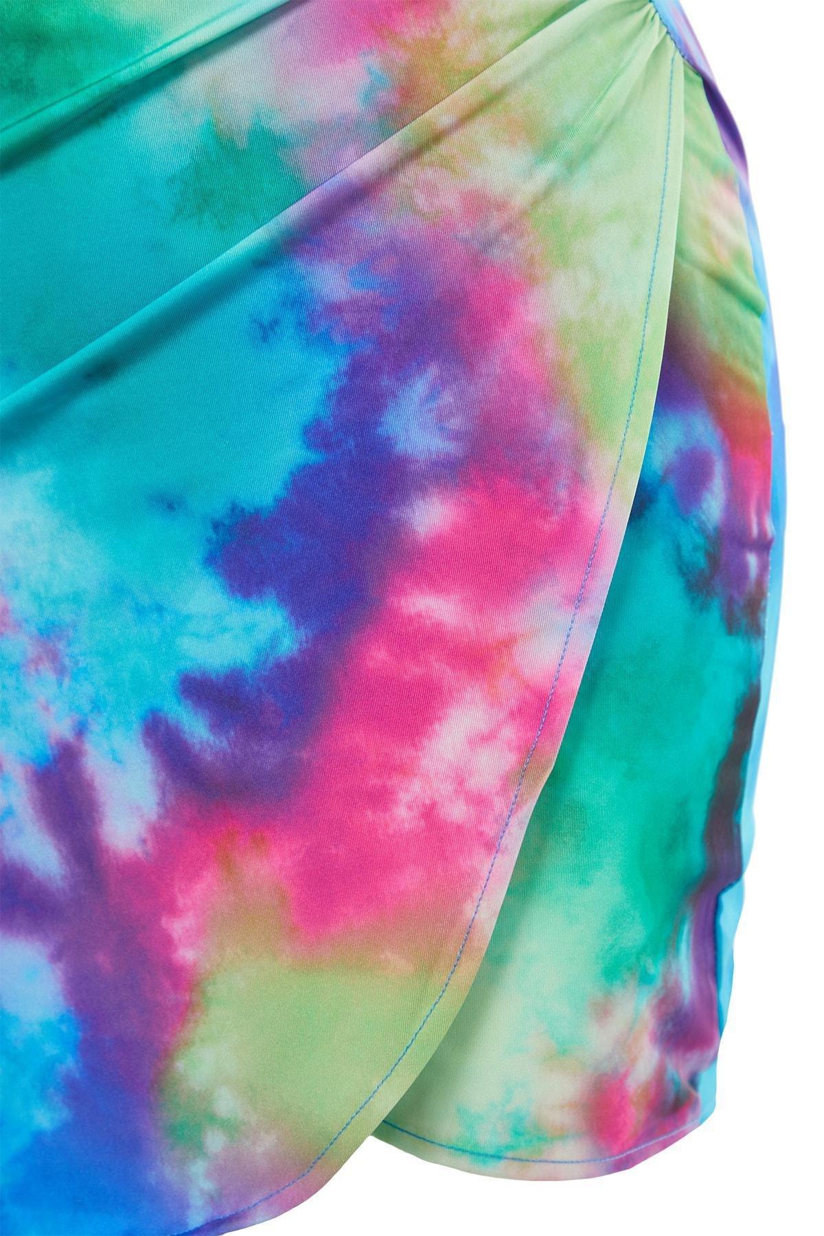 Multicolour Fitted Square Collar Dress, , large image number 4