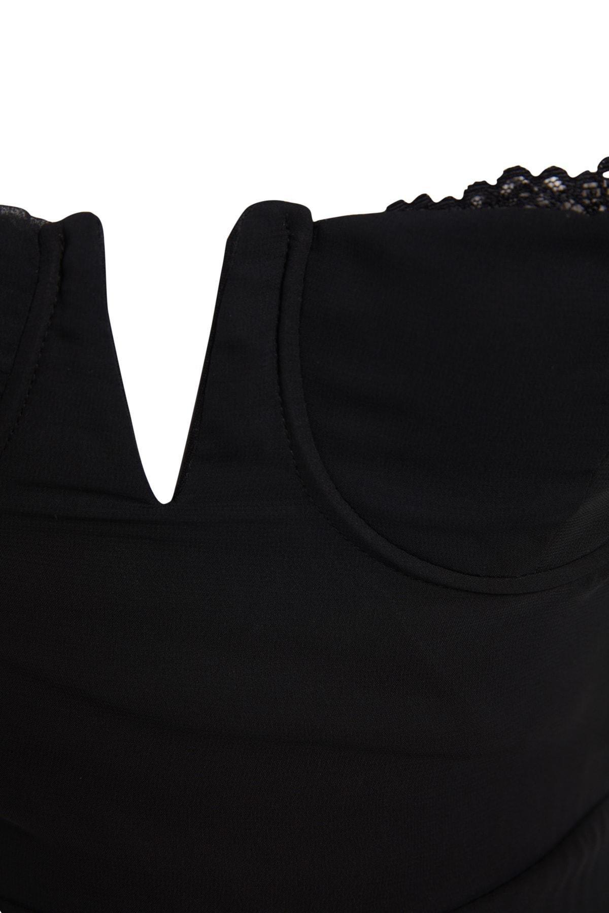 Black Sweetheart Neckline Shift Dress, , large image number 7