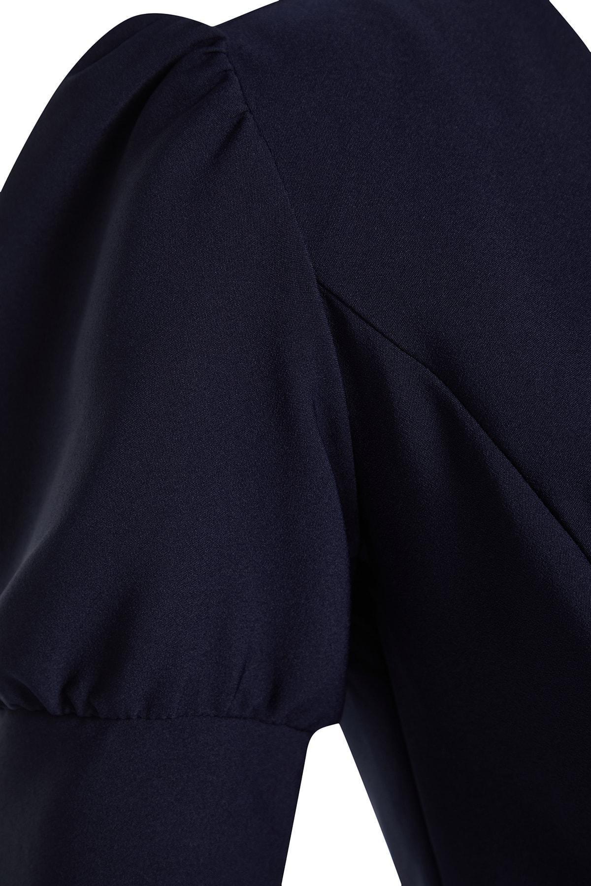 فستان بقصة على شكل حرف A، أزرق, Dark blue, large image number 6