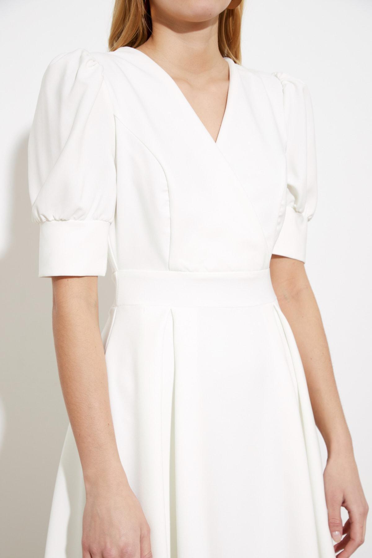 Cream A-Line Dress, , large image number 1