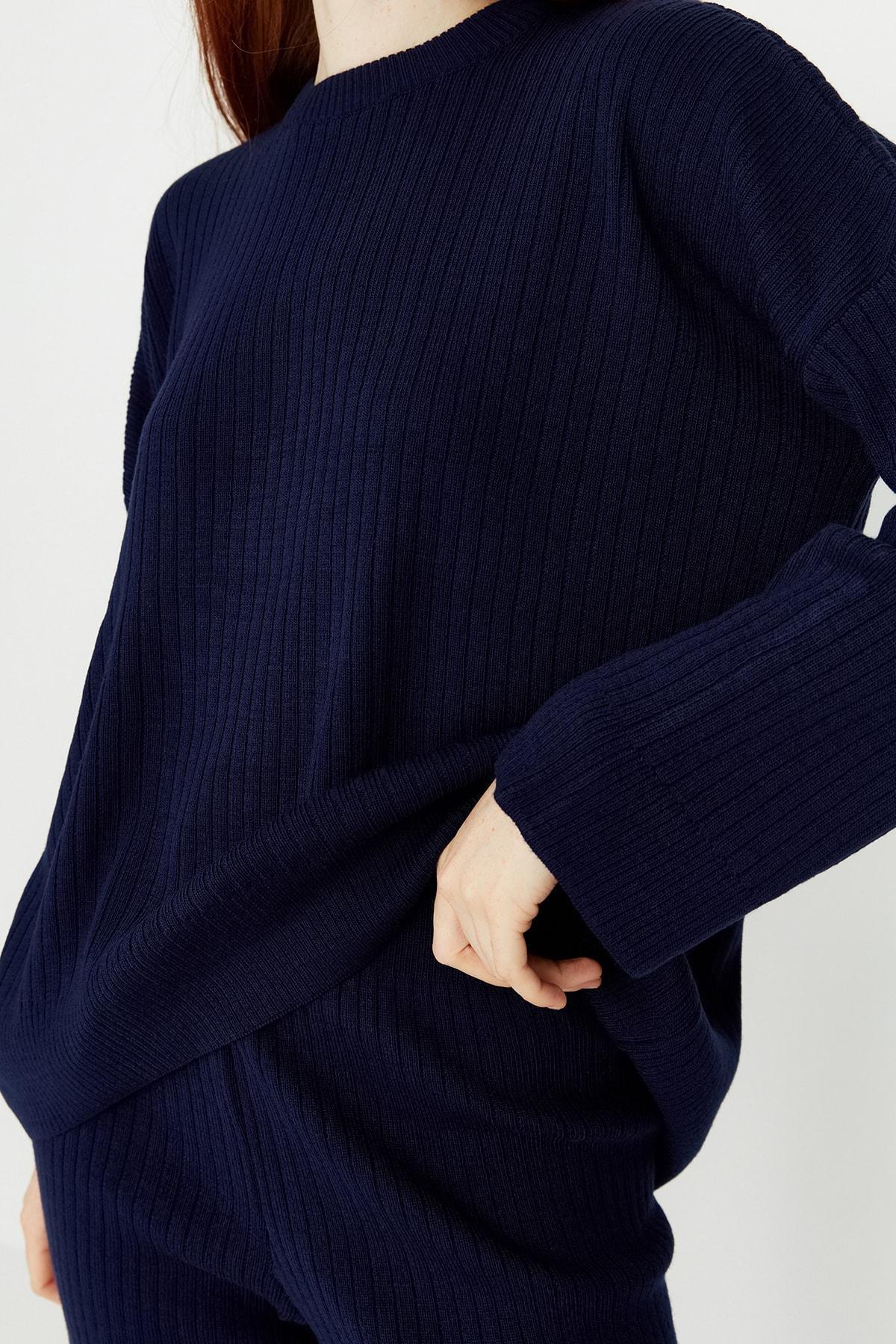 Blue Crew Neck Co-Ord Set, Dark blue, large image number 5