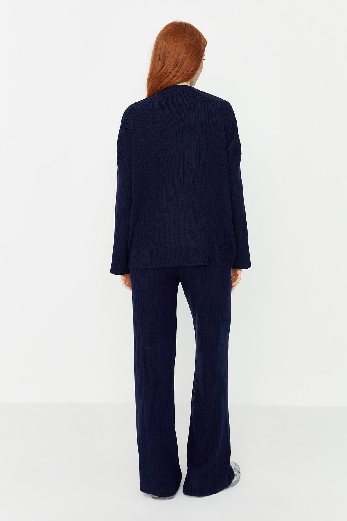Blue Crew Neck Co-Ord Set, Dark blue, large image number 7