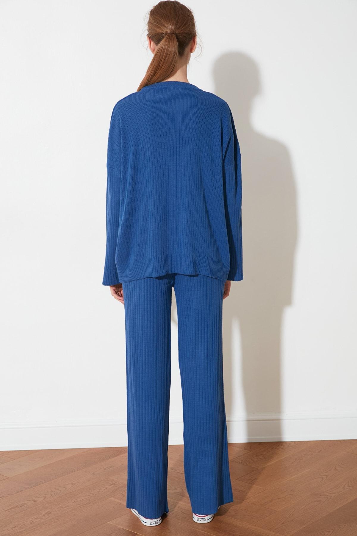 Blue Crew Neck Co-Ord Set, Dark blue, large image number 8