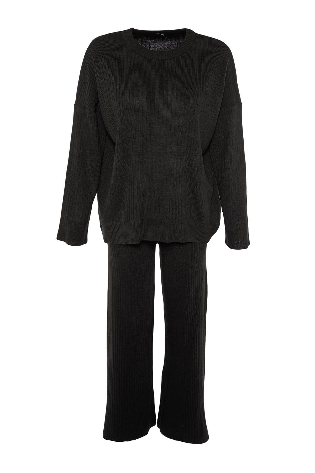 Black V-Neck Co-Ord Set, , large image number 6