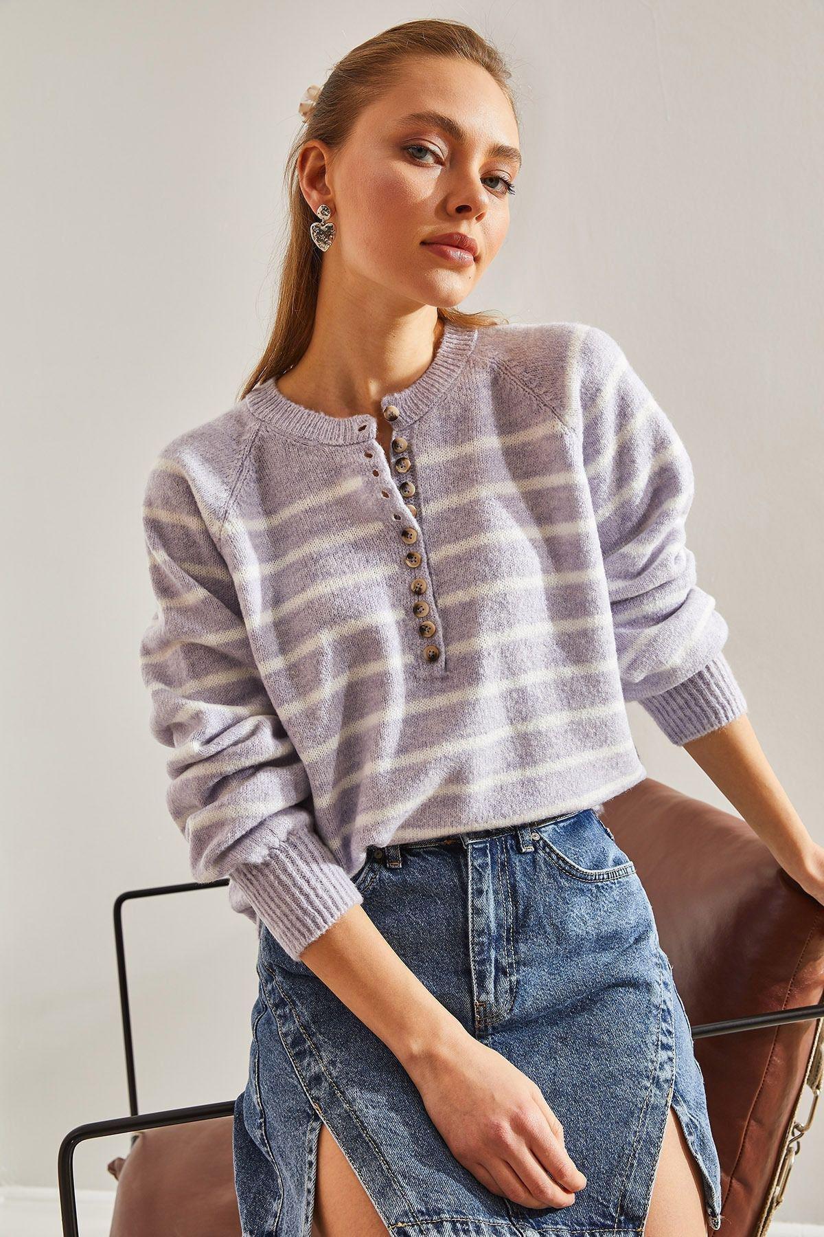 سترة مخططة بياقة عالية، ألوان متعددة, C101_5706, large image number 4