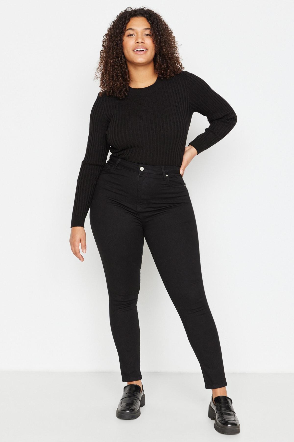 Black Plus Size Skinny Jeans, , large image number 0