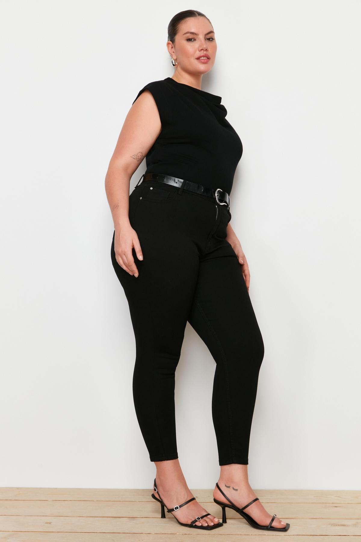 Black Plus Size Skinny Jeans, , large image number 3