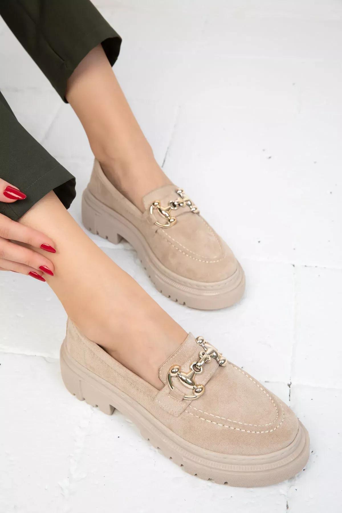 Beige Suede Casual Shoes, , large image number 0