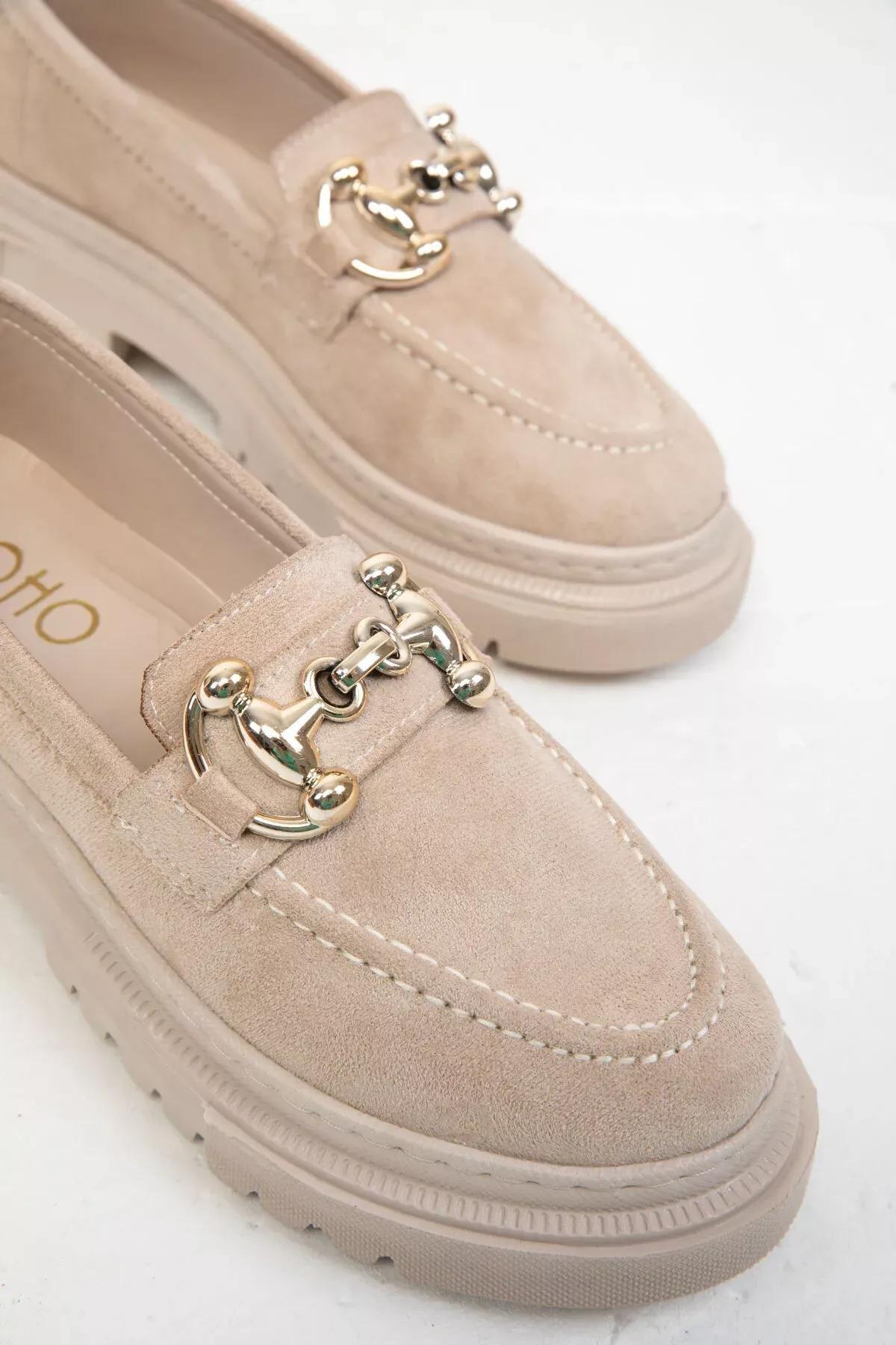 Beige Suede Casual Shoes, , large image number 3