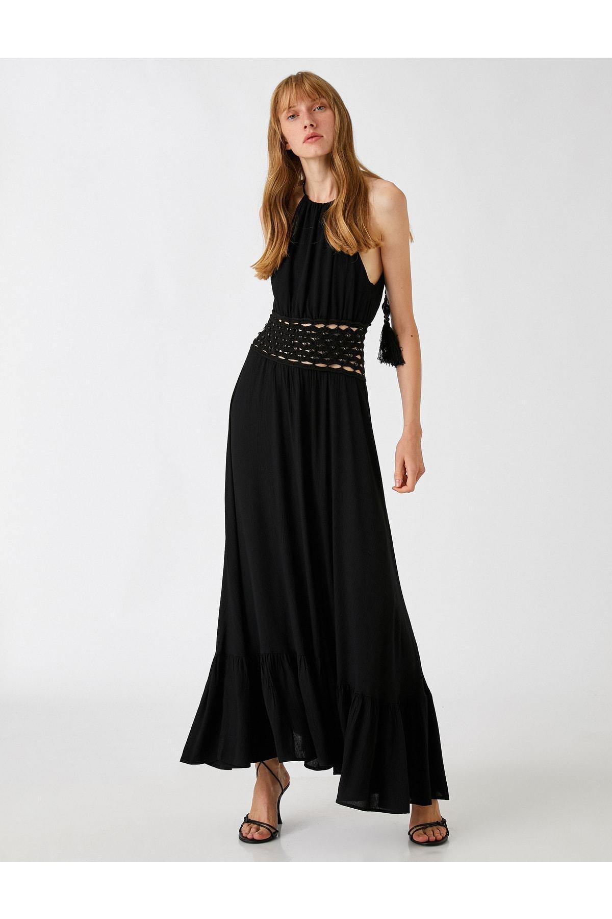 Black Rachel Araz X Koton Long Dress, , large image number 1