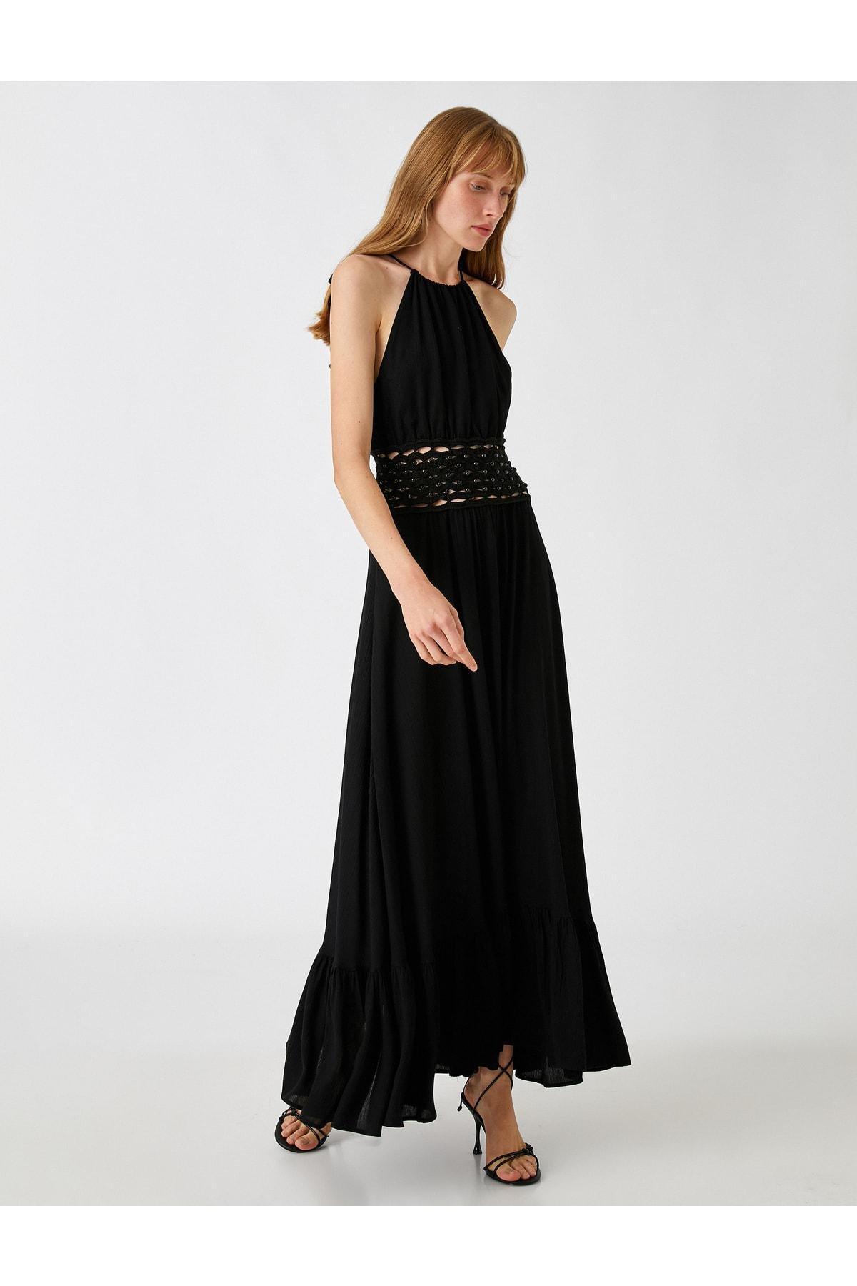 Black Rachel Araz X Koton Long Dress, , large image number 2