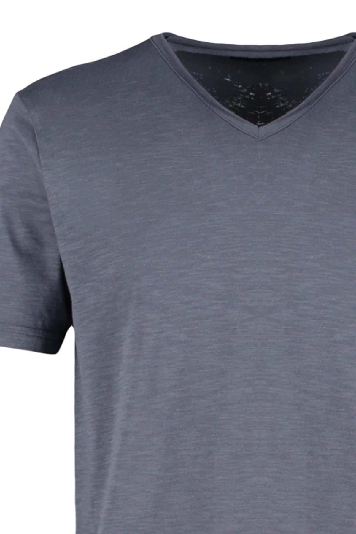 Gray V-Neck T-Shirt, , large image number 6
