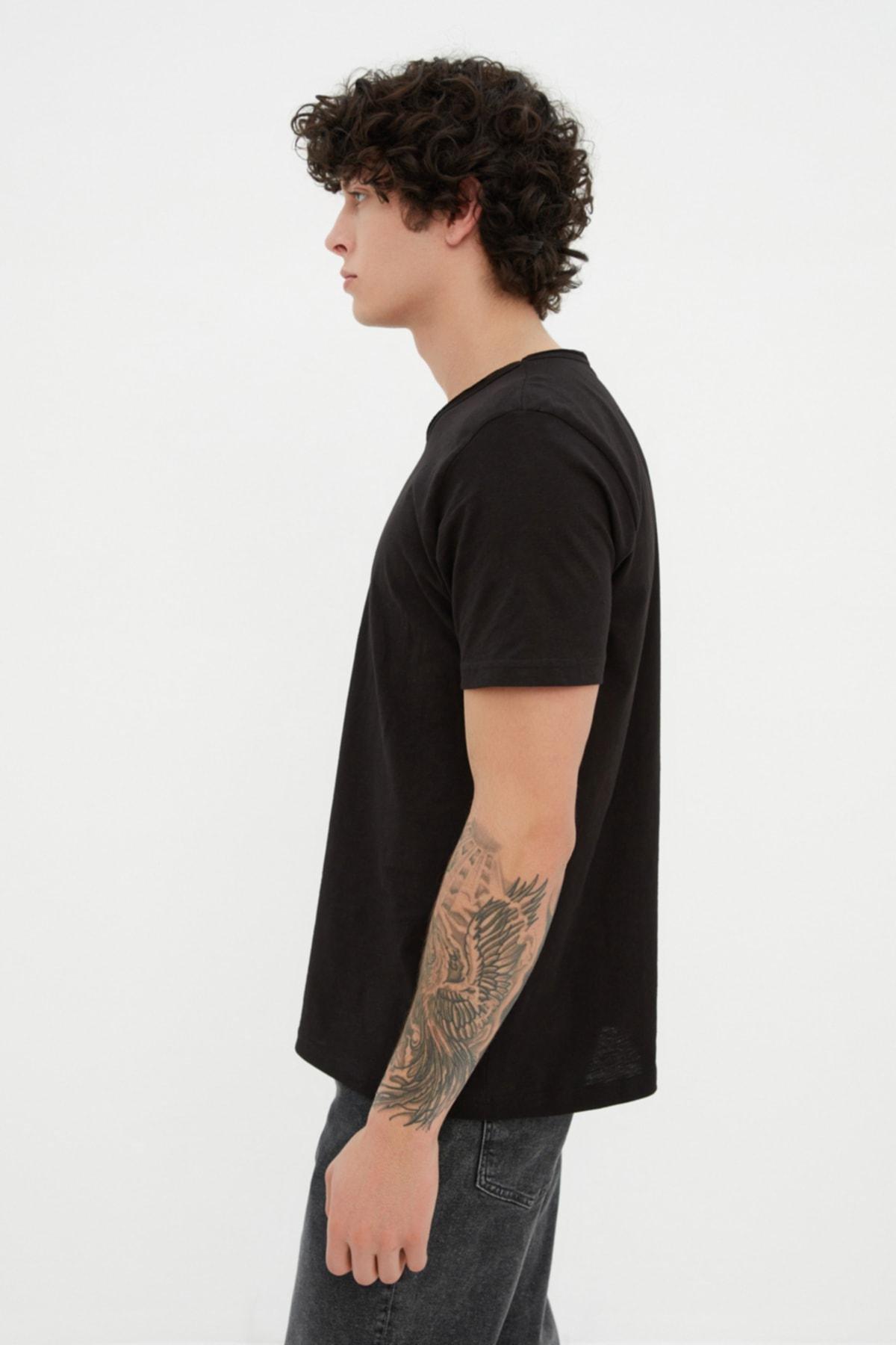 Black V Neck Tshirt, , large image number 1
