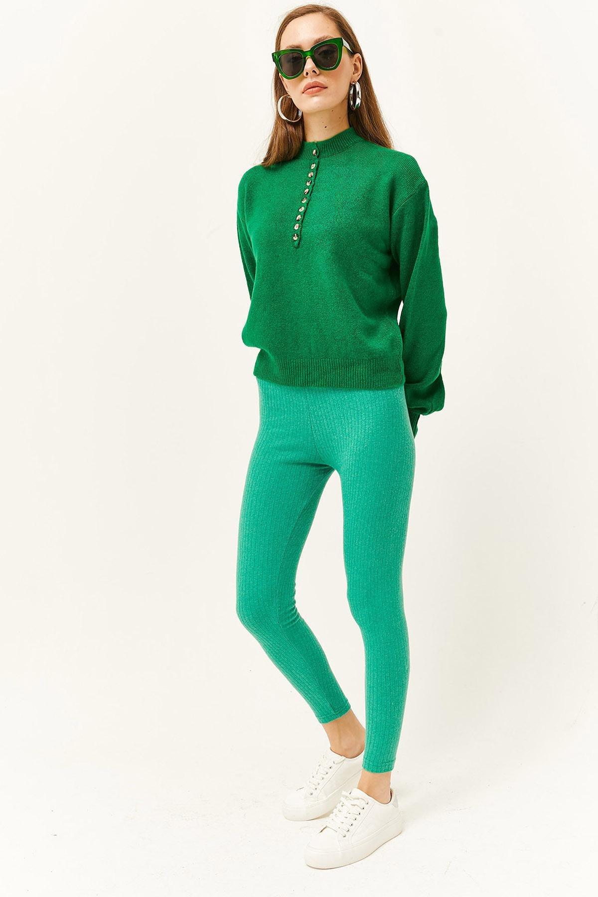 Green Thick Ribbed Raised Tights, C101_1597, large image number 0