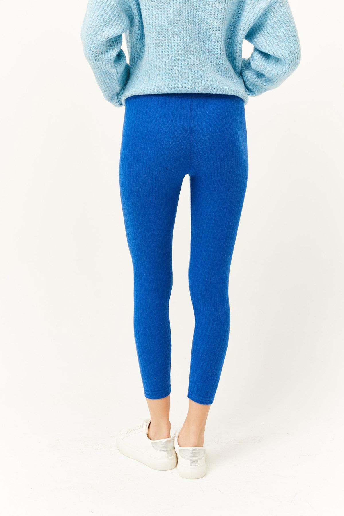 Olalook - Blue Thick Ribbed Raised Tights