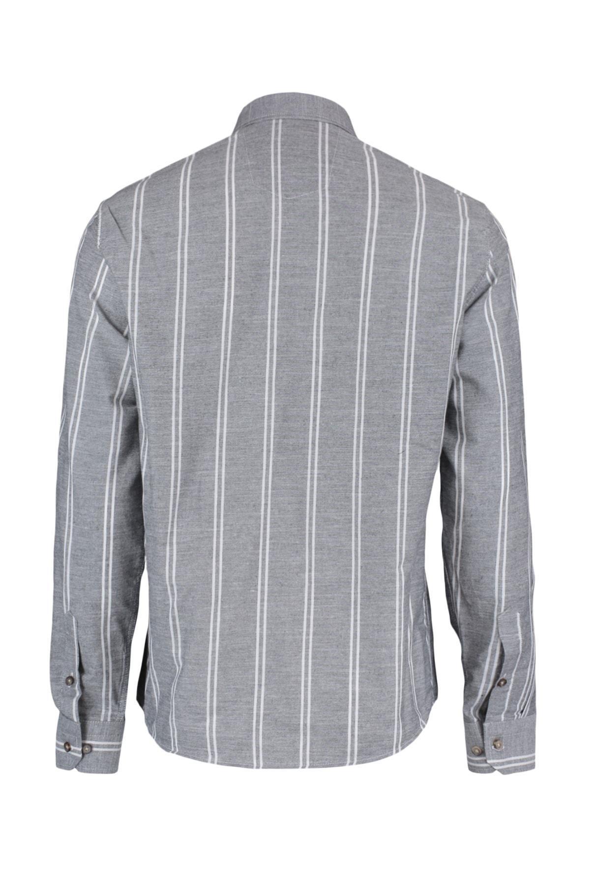 Black Slim Striped Shirt, , large image number 7