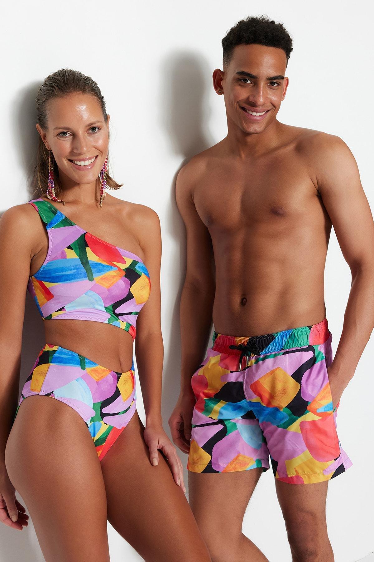 Multicolour Colourblock Swimsuit, , large image number 1