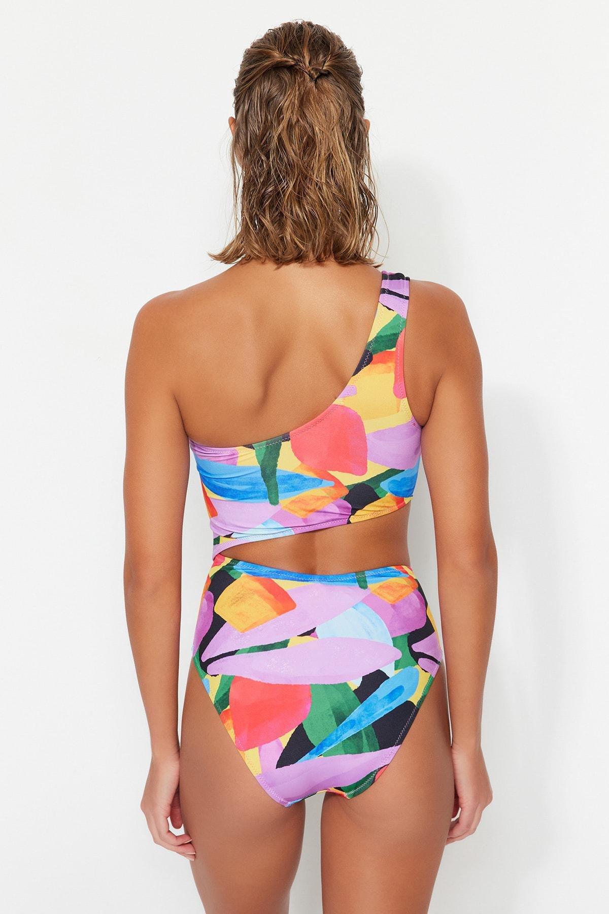 Multicolour Colourblock Swimsuit, , large image number 6