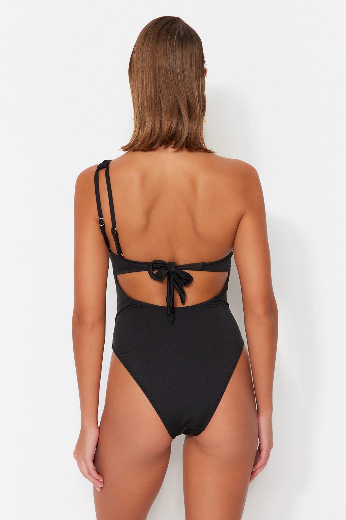 Black Slim Swimsuit, , large image number 5