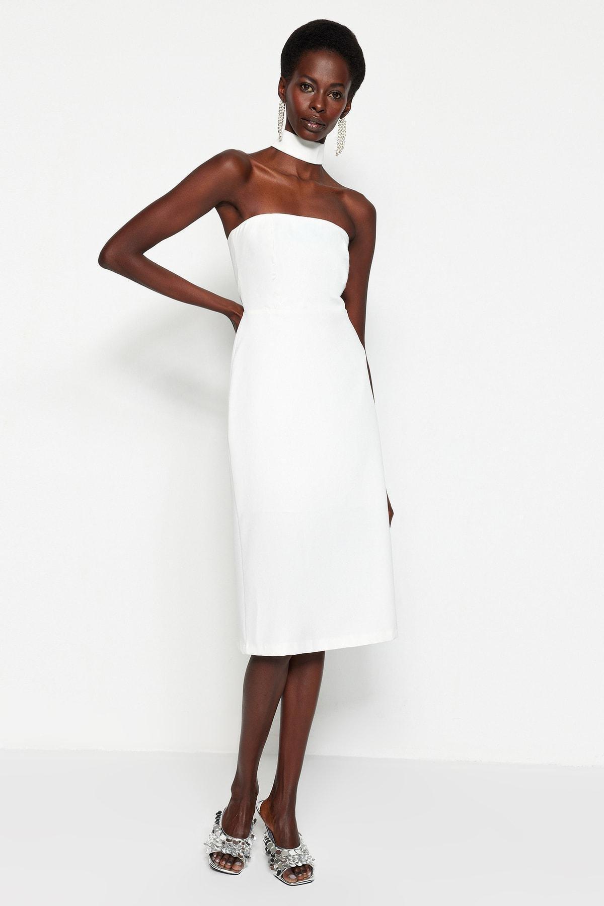 Strapless dress white discount