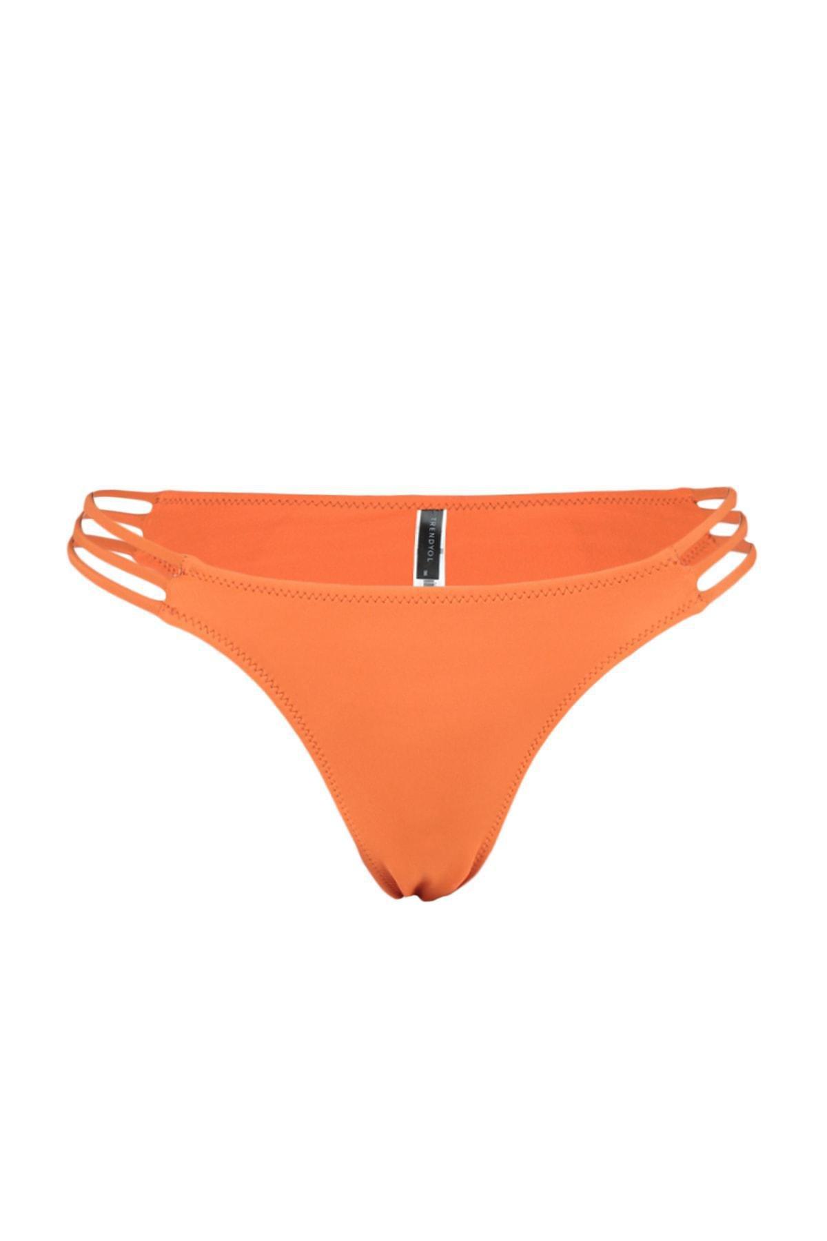 Brown Mid Waist Bikini Bottom, Brown, large image number 6