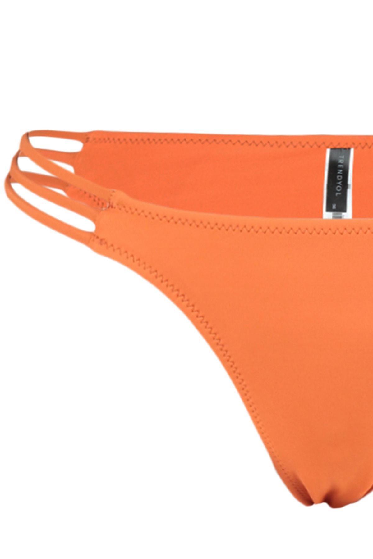 Brown Mid Waist Bikini Bottom, Brown, large image number 7