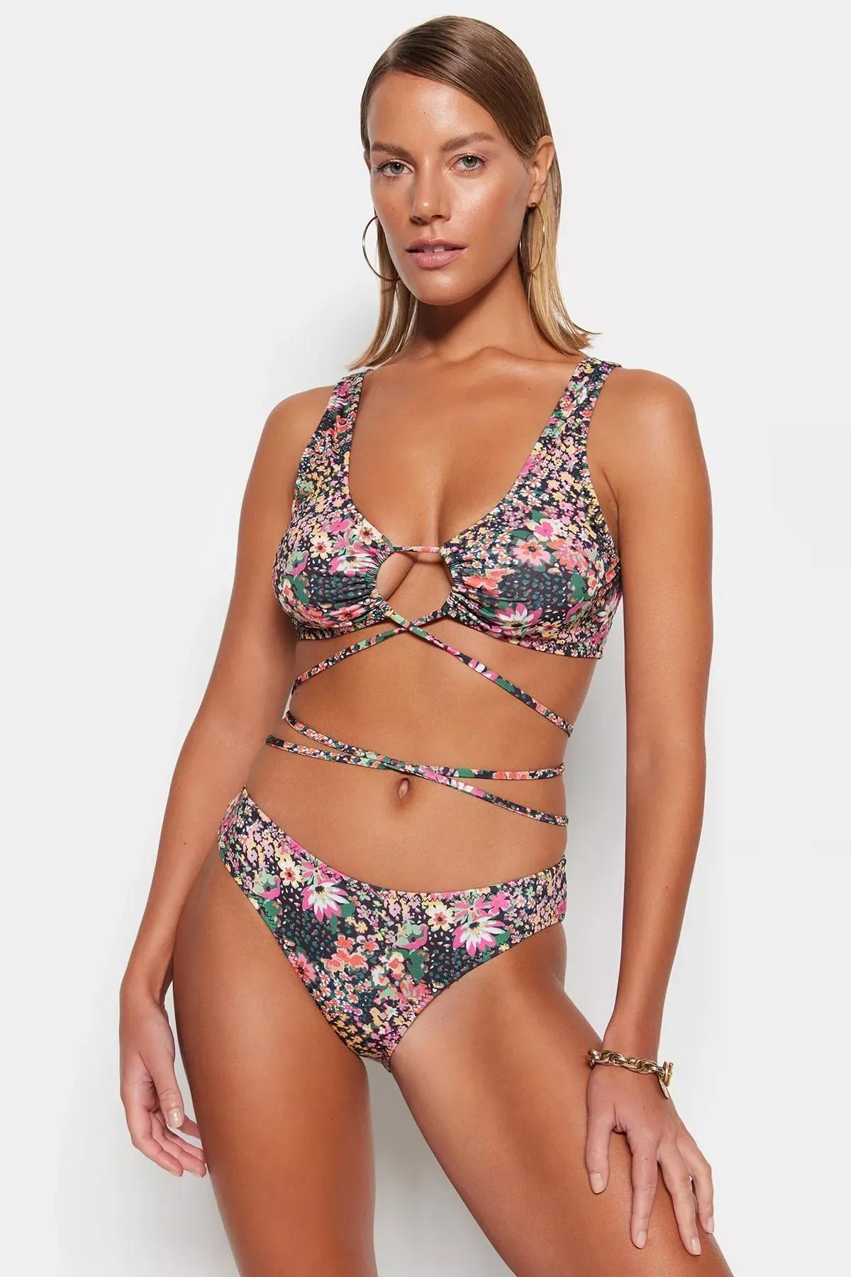Multicolour Floral Bikini Bottom, , large image number 0