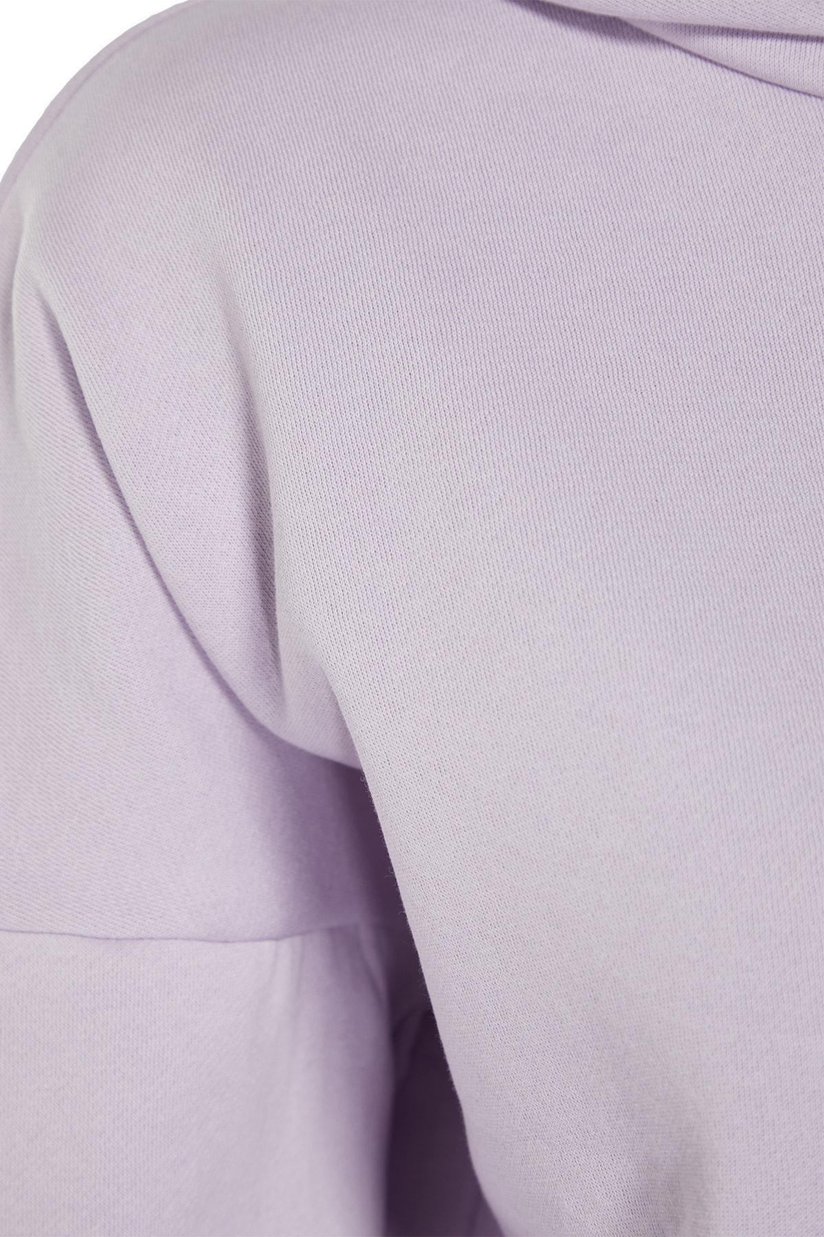 Purple Oversized Printed Knitted Sweatshirt, , large image number 6