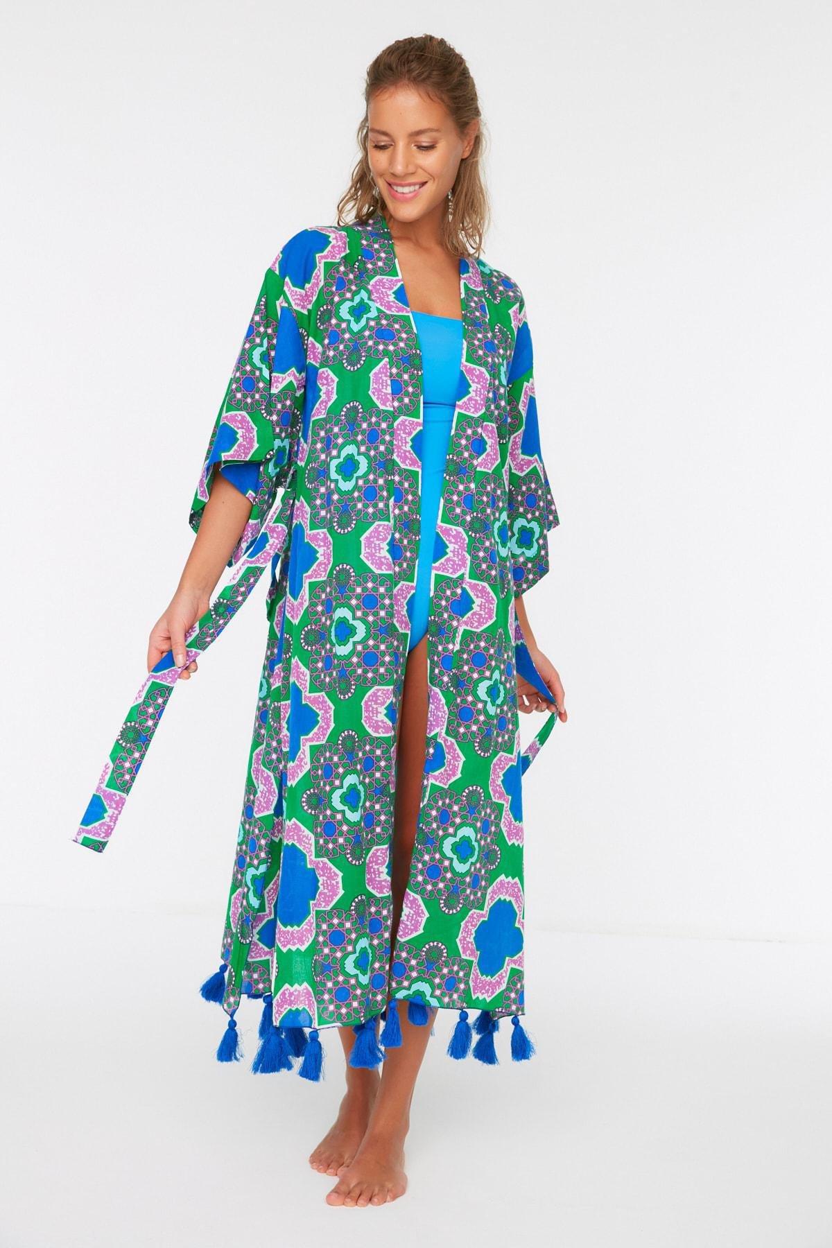 Navy Relaxed Collared Kimono, , large image number 0