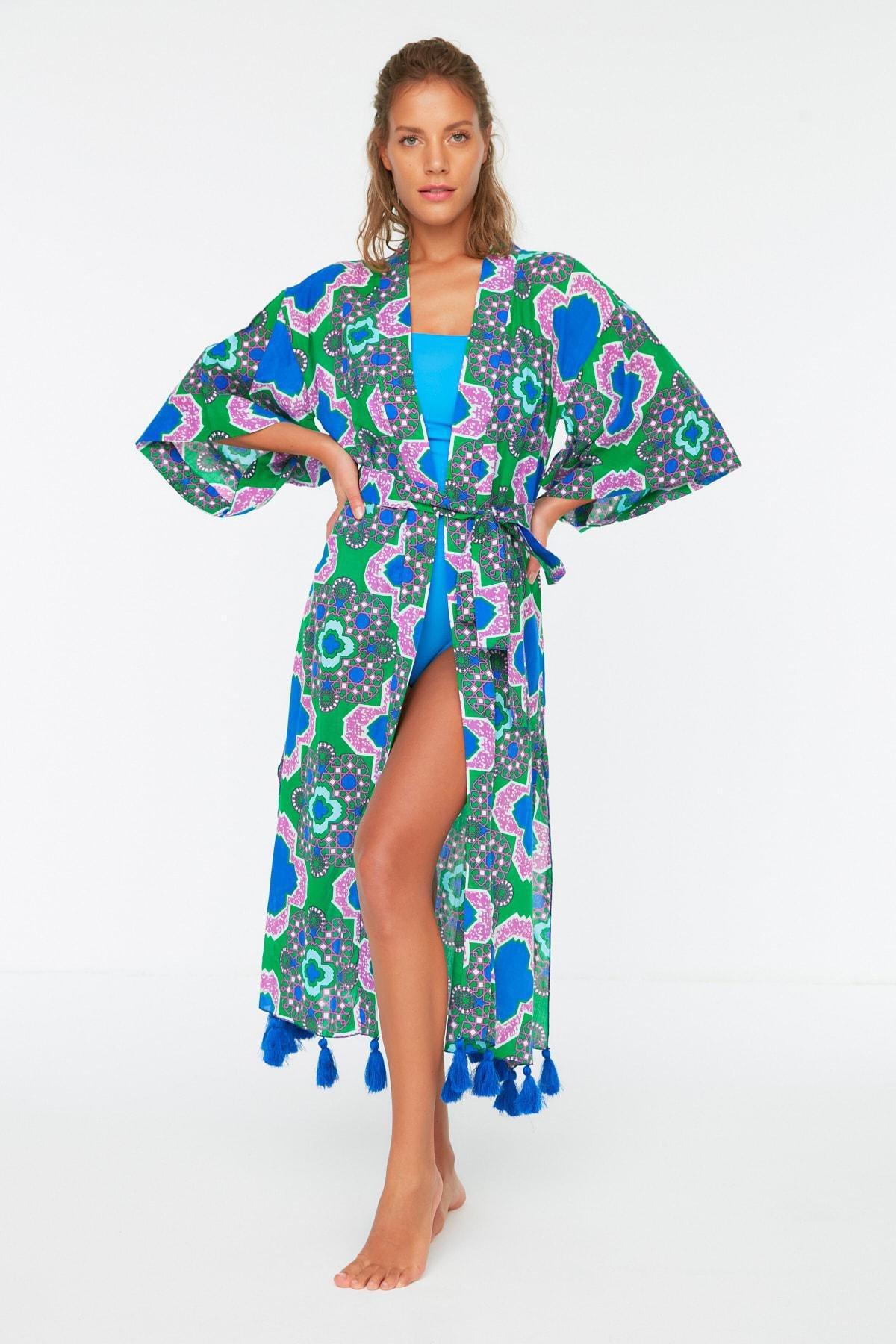 Navy Relaxed Collared Kimono, , large image number 1