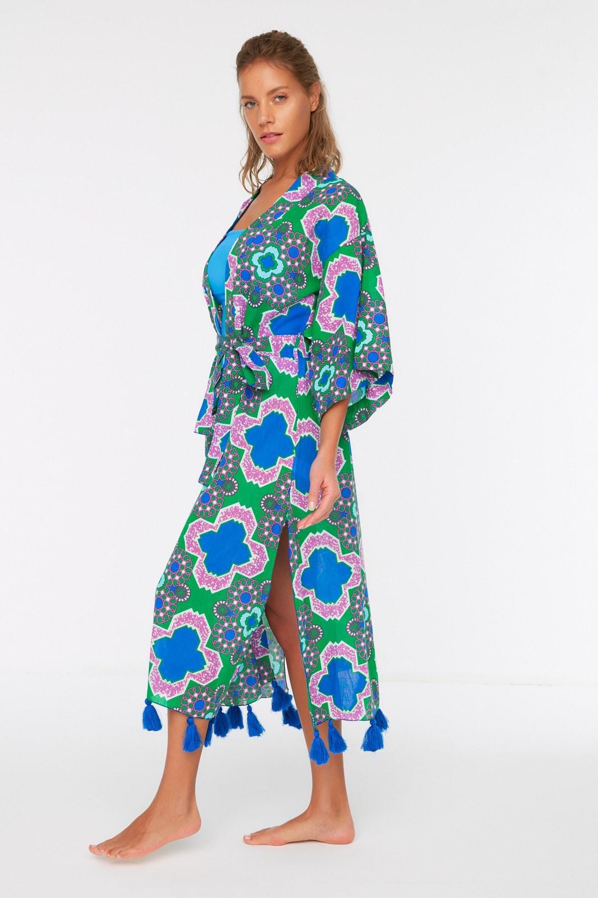 Navy Relaxed Collared Kimono, , large image number 2