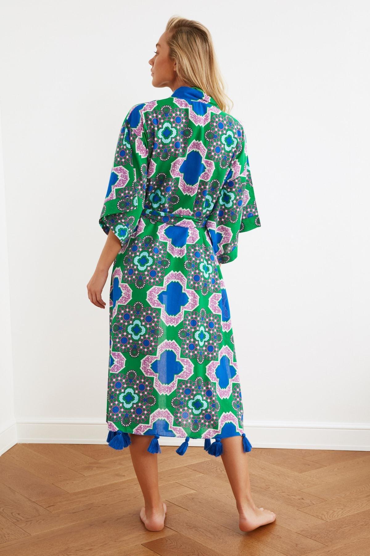 Navy Relaxed Collared Kimono, , large image number 8