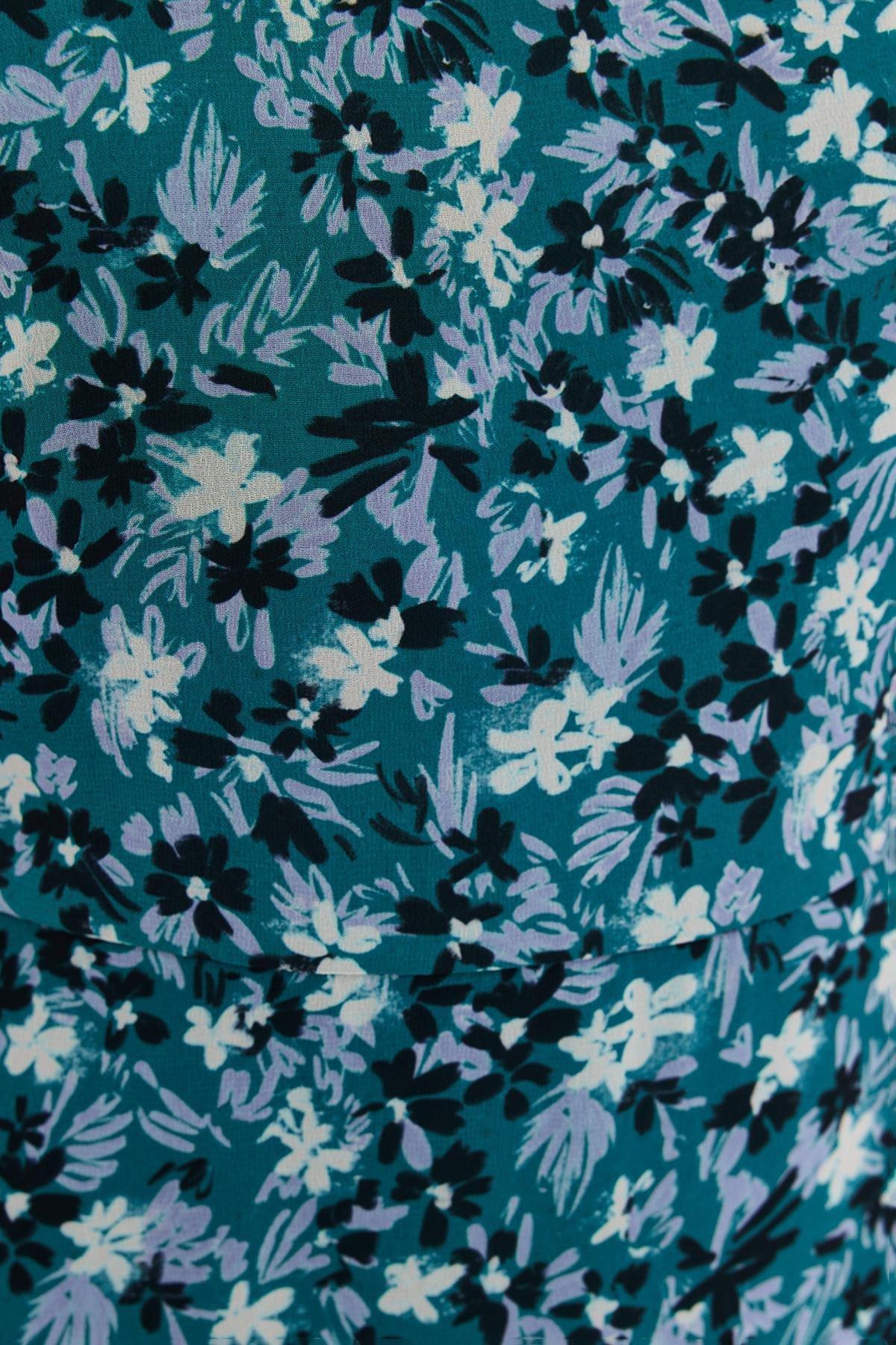 Green Mini Frilly Woven Dress, , large image number 2