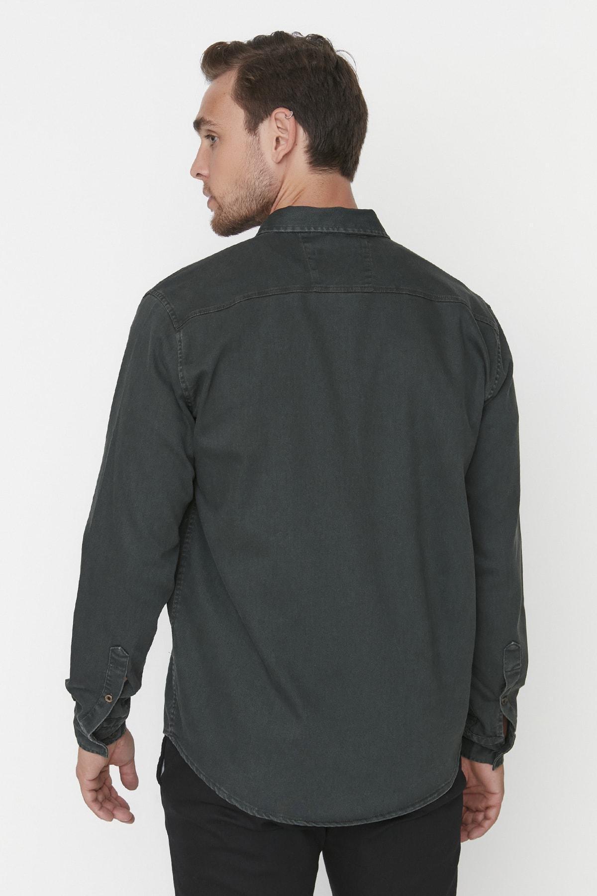 Khaki Denim Shirt, , large image number 4