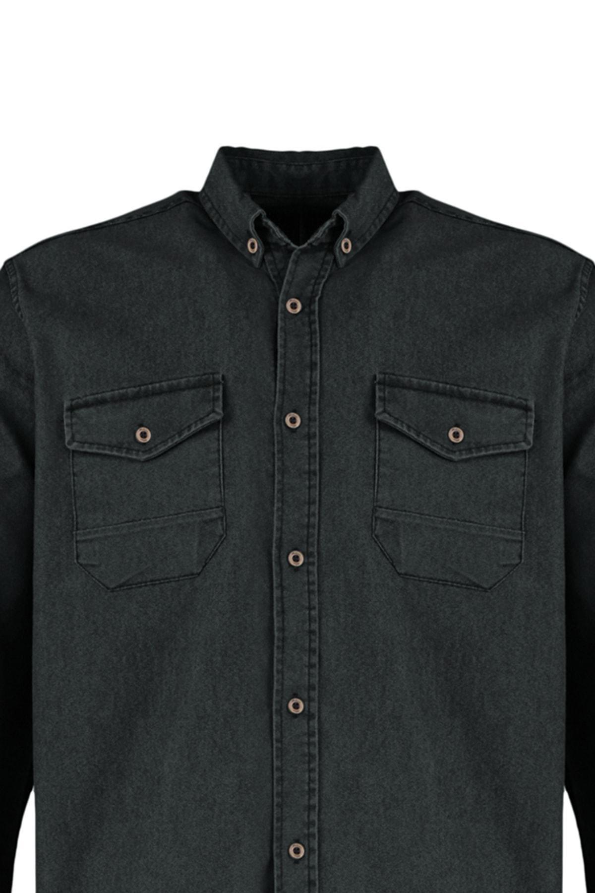Khaki Denim Shirt, , large image number 6