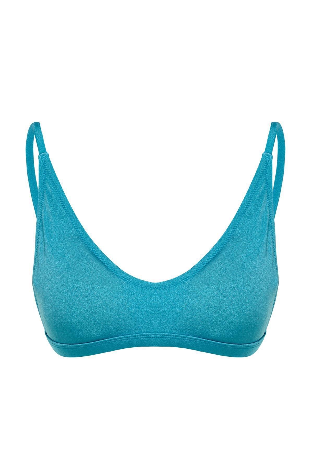 Blue Plain Bikini Top, Blue, large image number 6