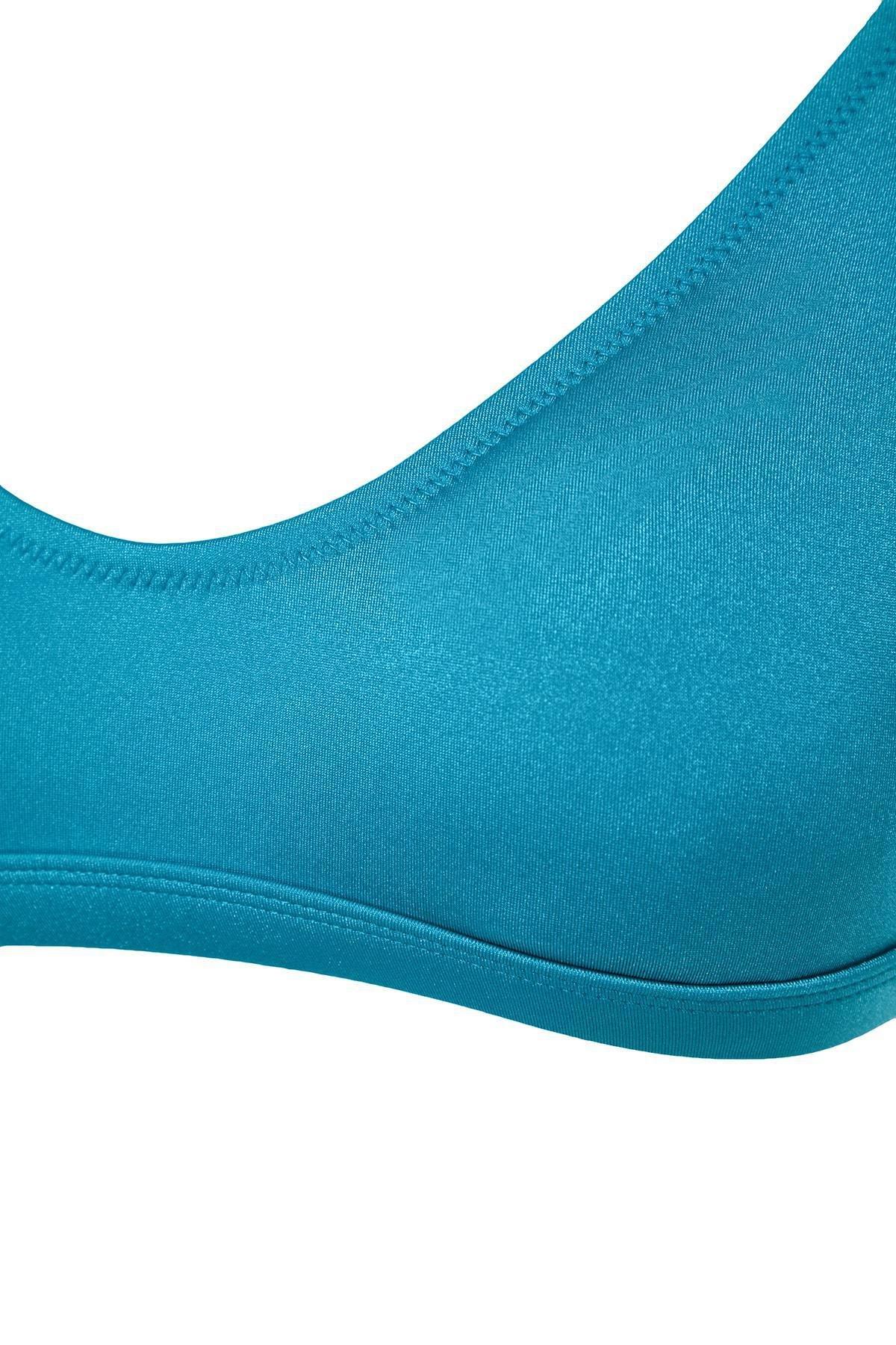 Blue Plain Bikini Top, Blue, large image number 7