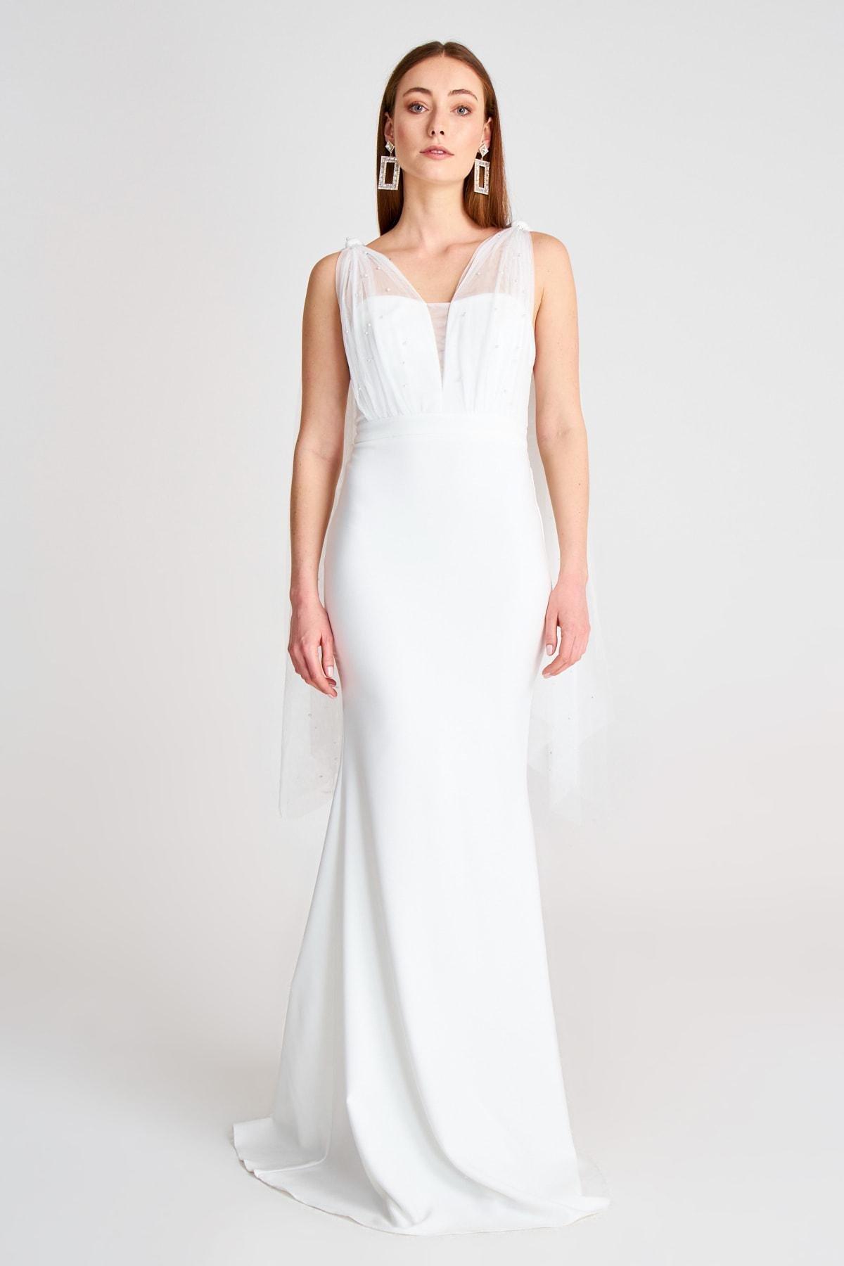 White Mermaid Occasionwear Dress, , large image number 0