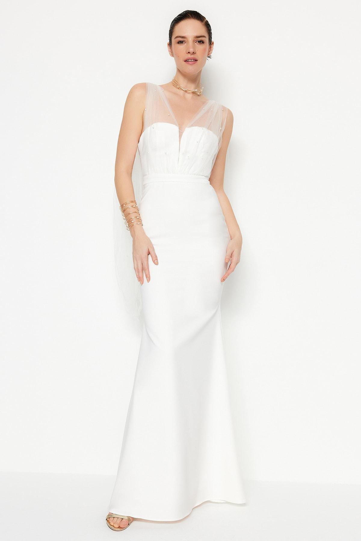 White Mermaid Occasionwear Dress, , large image number 1