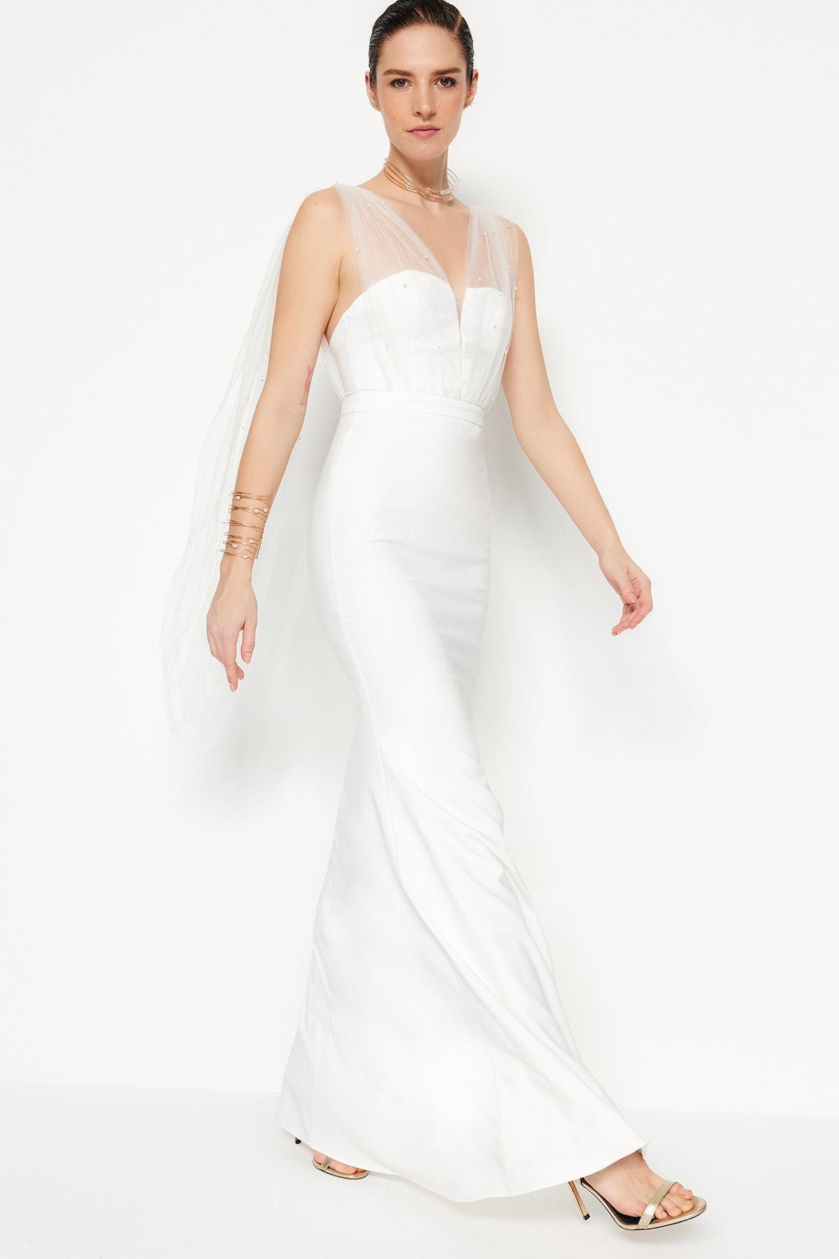 White Mermaid Occasionwear Dress, , large image number 2