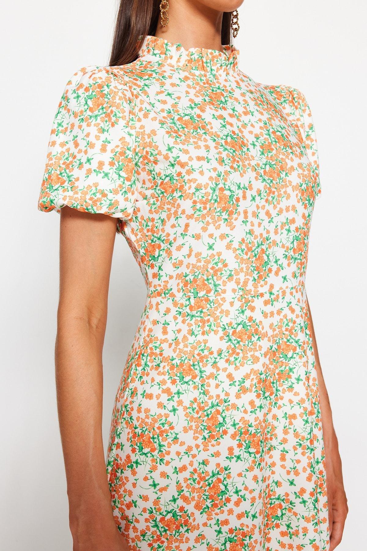 Cream Printed Dress, , large image number 4