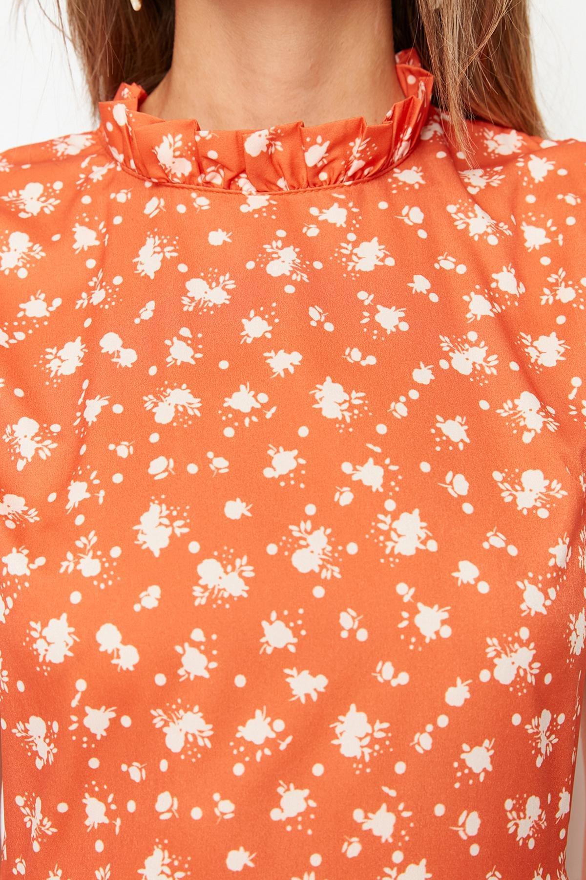 Orange Floral Dress, , large image number 9