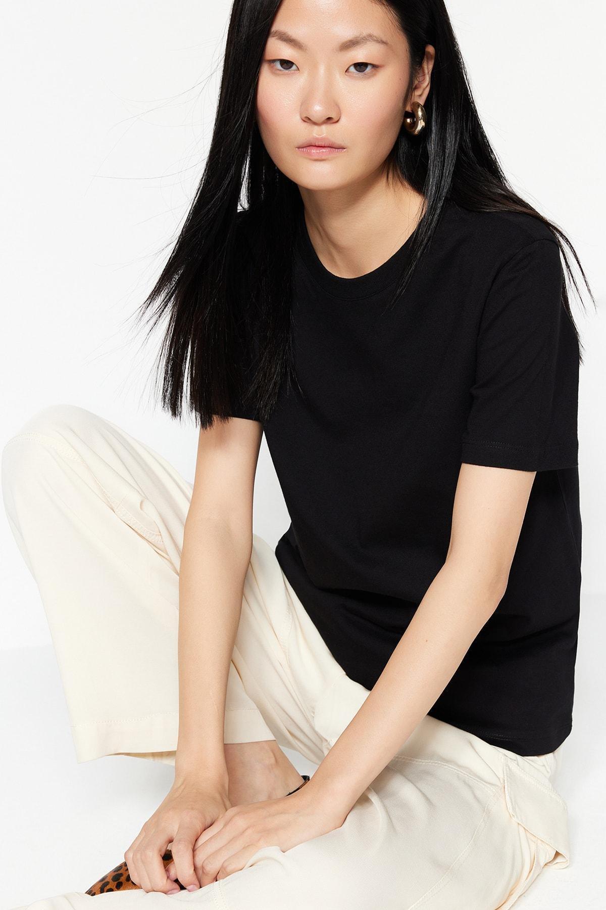 Black Crew Neck Tshirt, , large image number 2