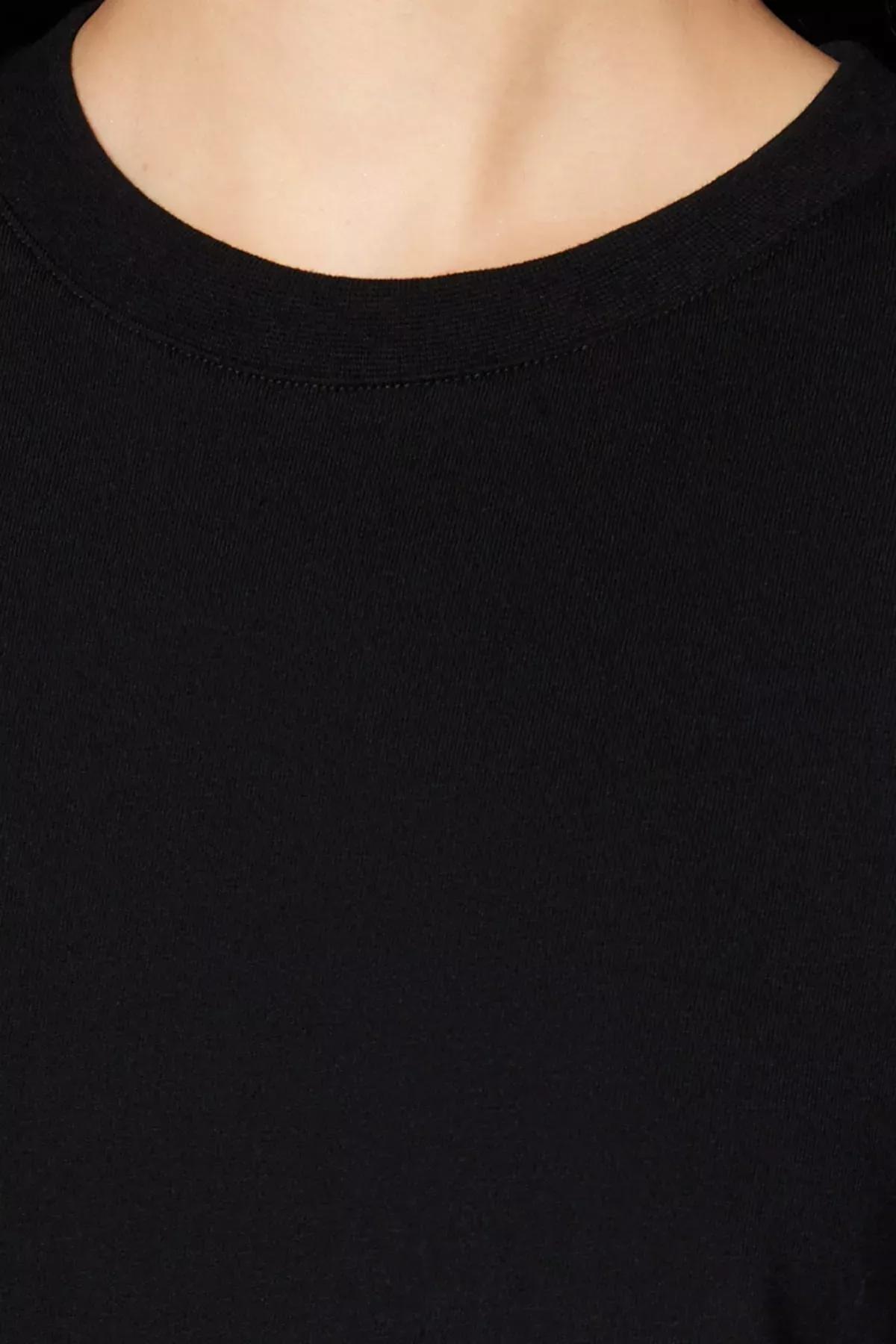 Black Crew Neck Tshirt, Black, large image number 4
