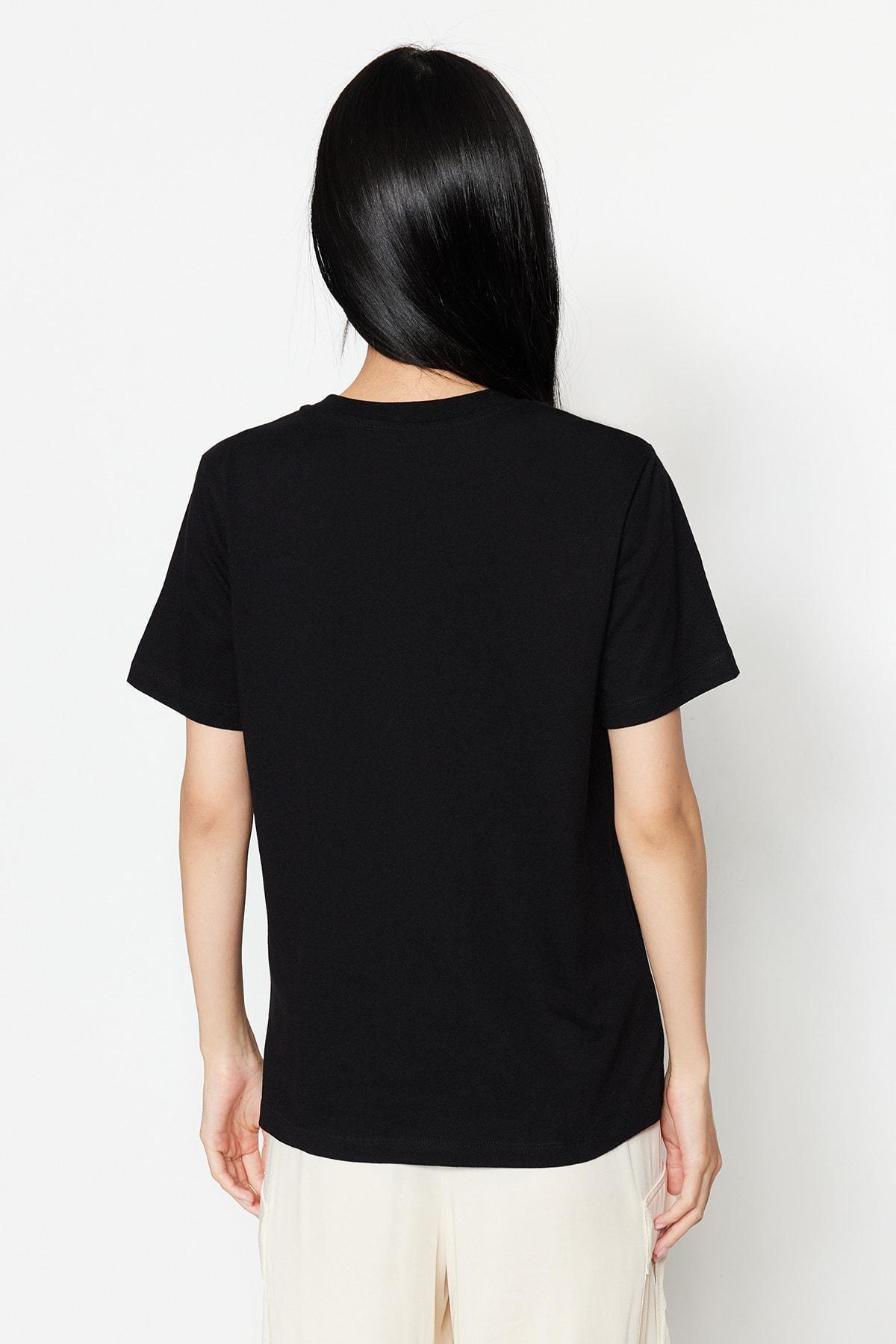 Black Crew Neck Tshirt, , large image number 5