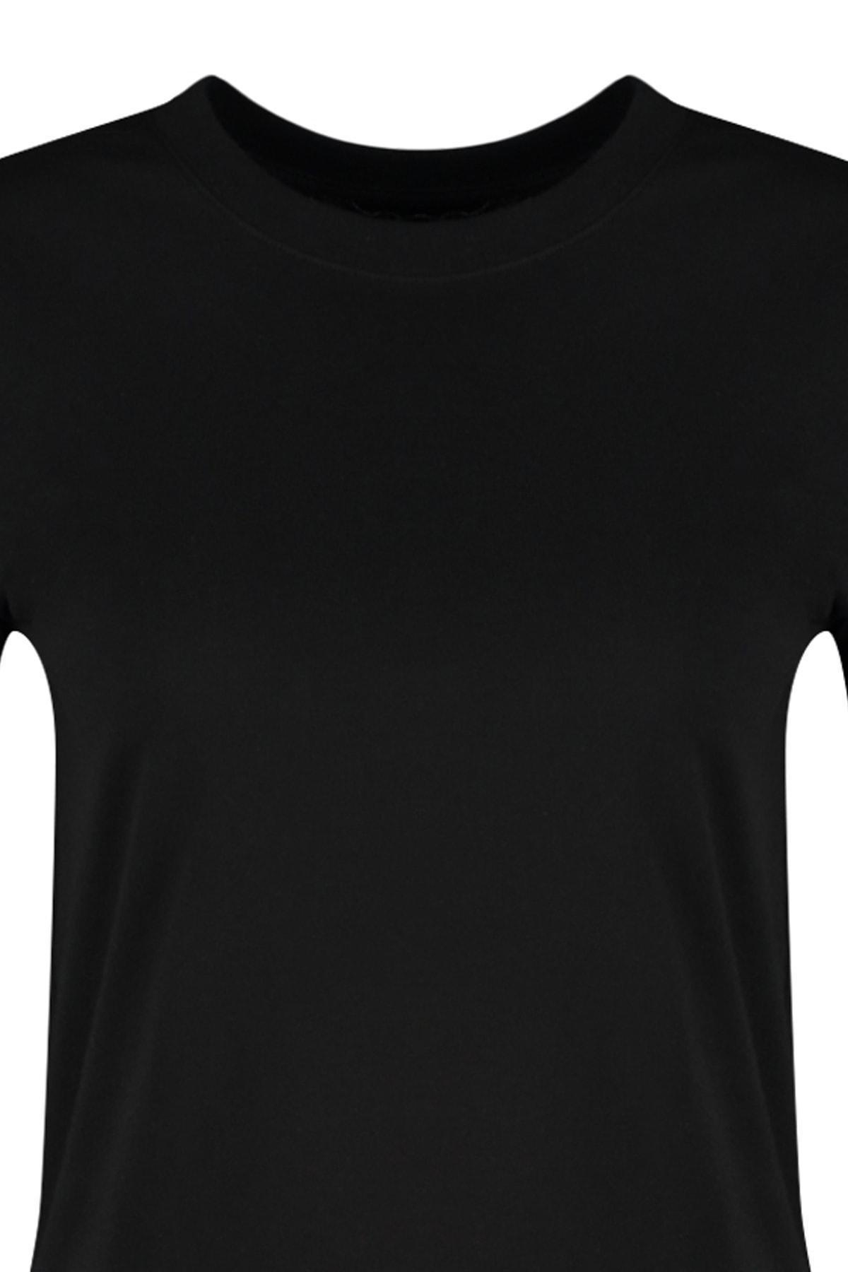 Black Crew Neck Tshirt, , large image number 7