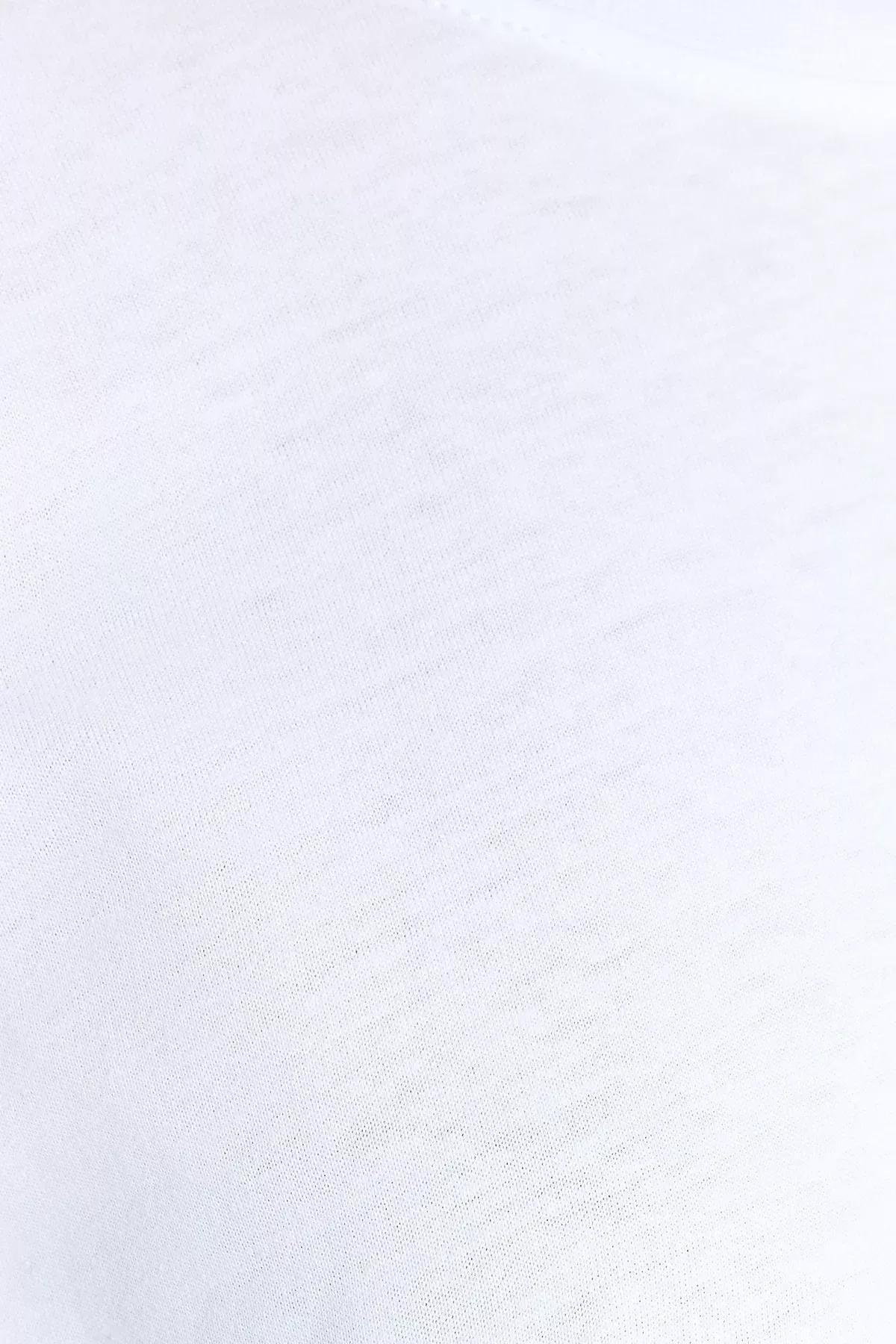 White Oversized Crew Neck T-Shirt, White, large image number 4